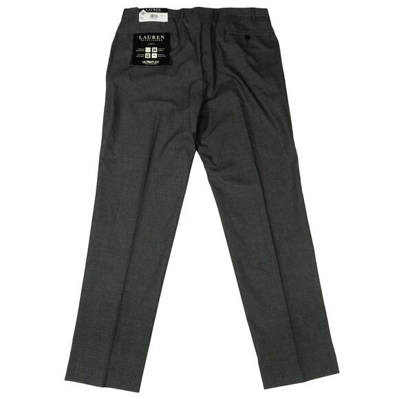 Ralph Lauren Gray Stretch Wrinkle Resistant Dress Pants Check 38 x 32 NWT - Picture 7 of 8